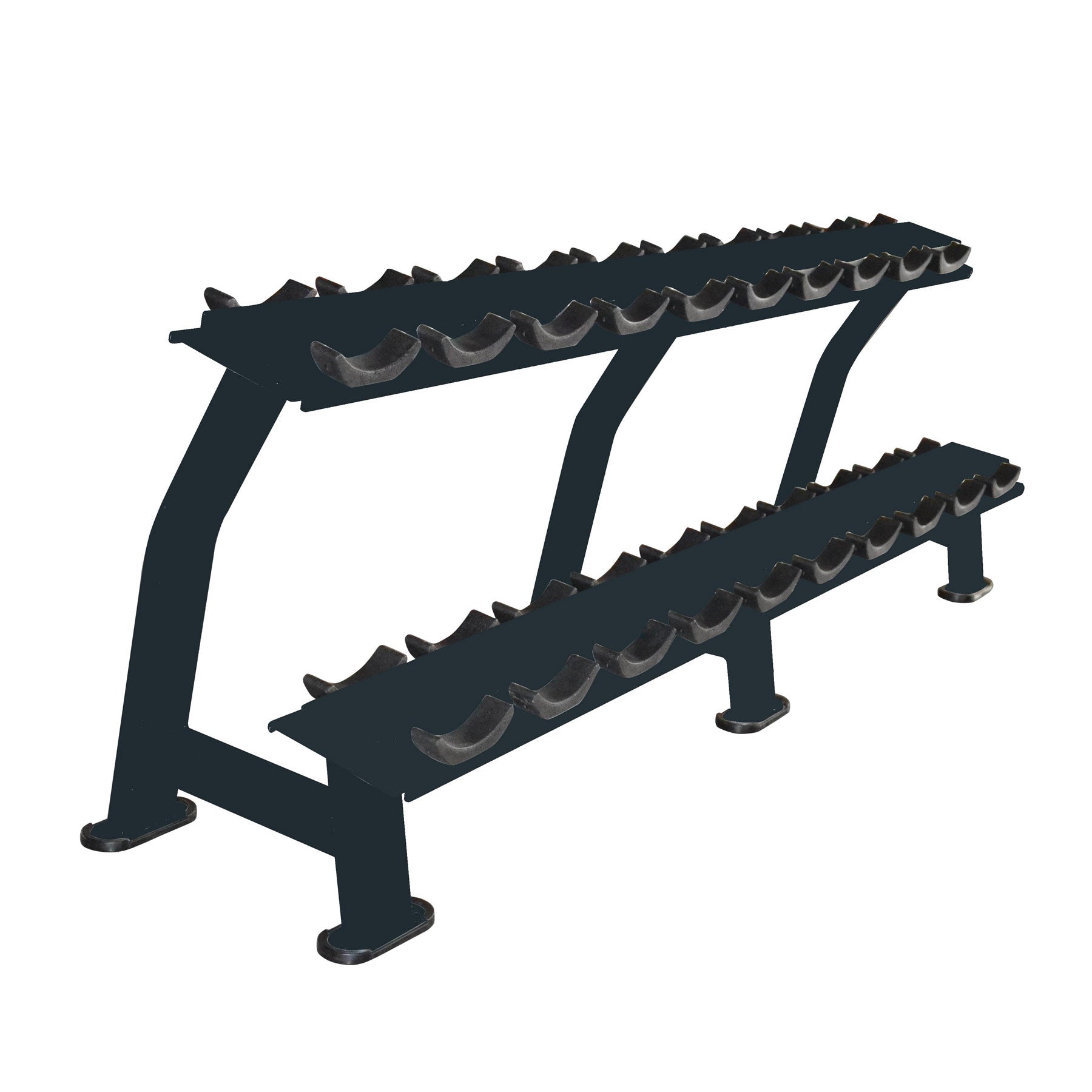 Primal Pro Series 10 Pair Horizontal Dumbbell Rack with Saddles – StrengthX