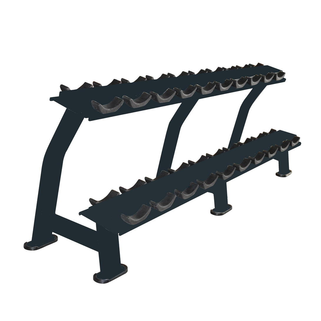 Primal Pro Series 10 Pair Horizontal Dumbbell Rack with Saddles – StrengthX