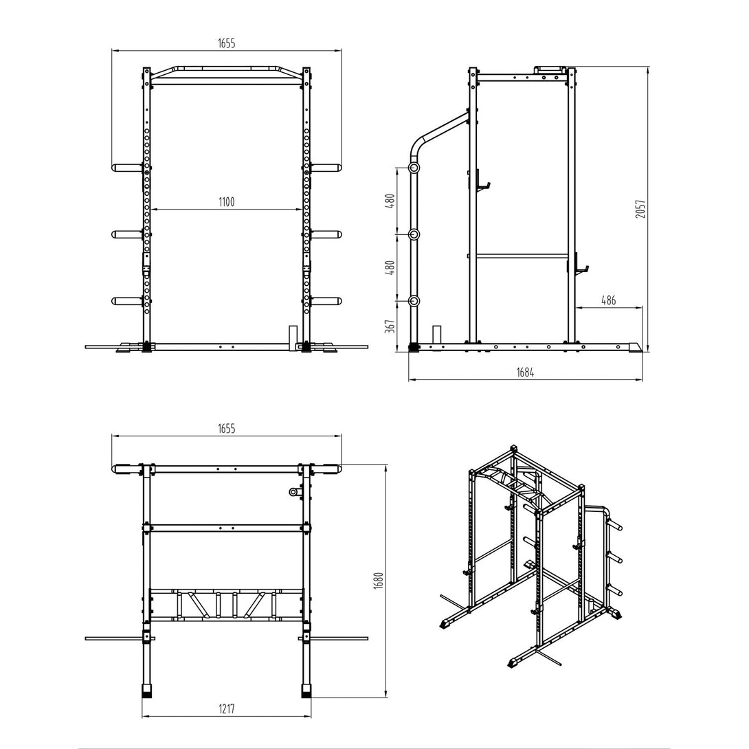 Power Rack Sizes Primal Personal Series Modular Power Rack – StrengthX