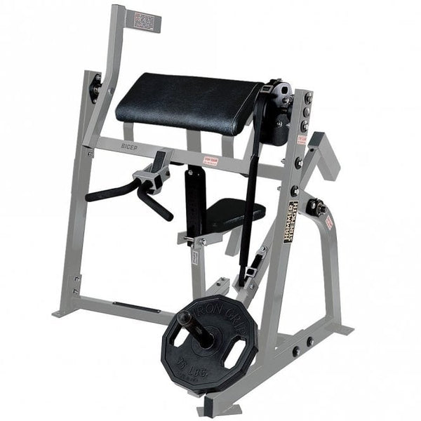 Hammer Strength Plate-Loaded Seated Bicep Curl (Preacher)